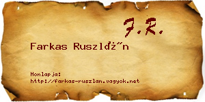 Farkas Ruszlán névjegykártya